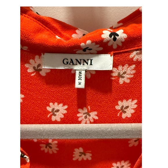 Ganni Red and Floral Collared Dress XS (US 2) NWOT - Picture 9 of 15